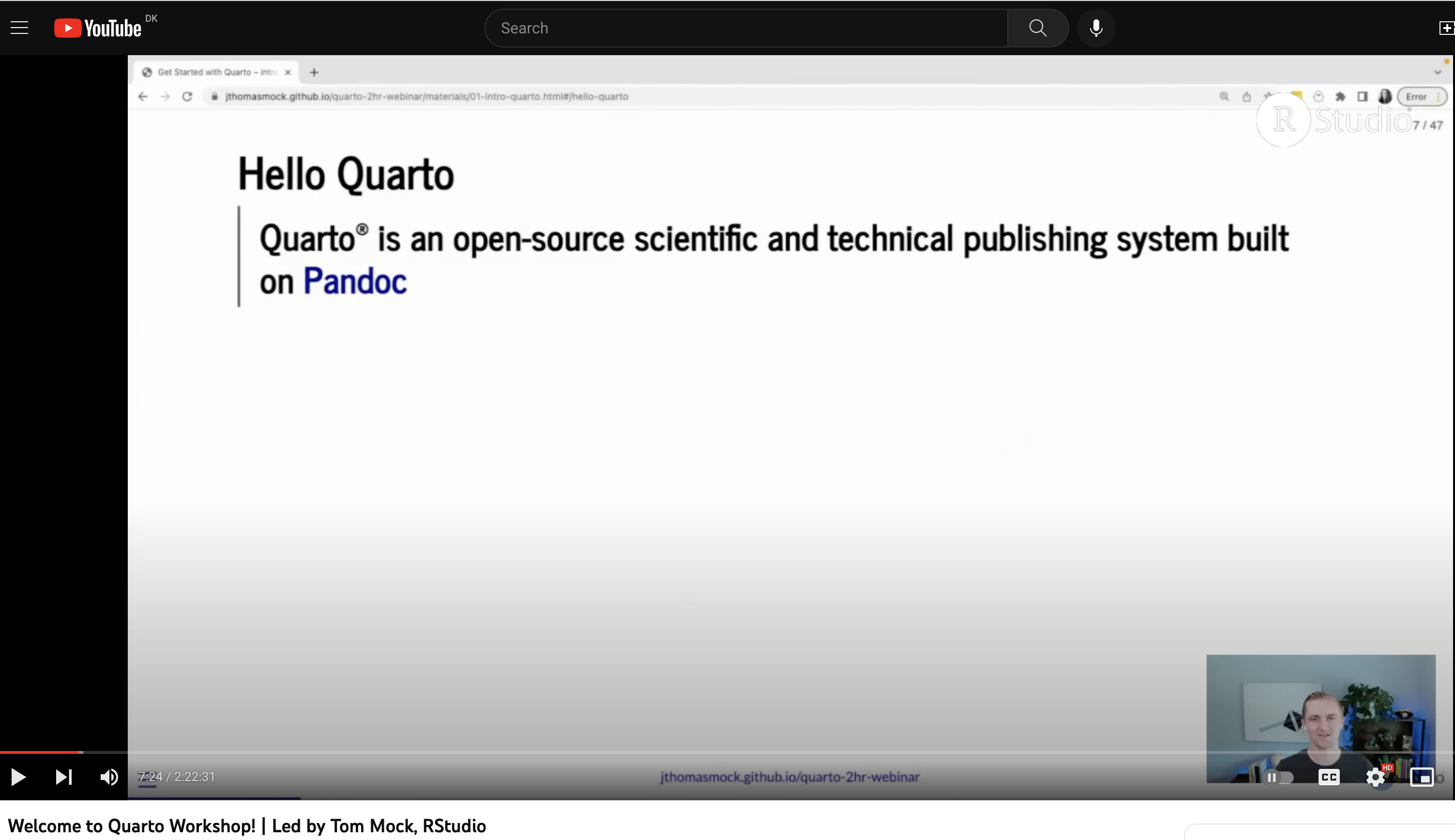 Intro to quarto screenshot.