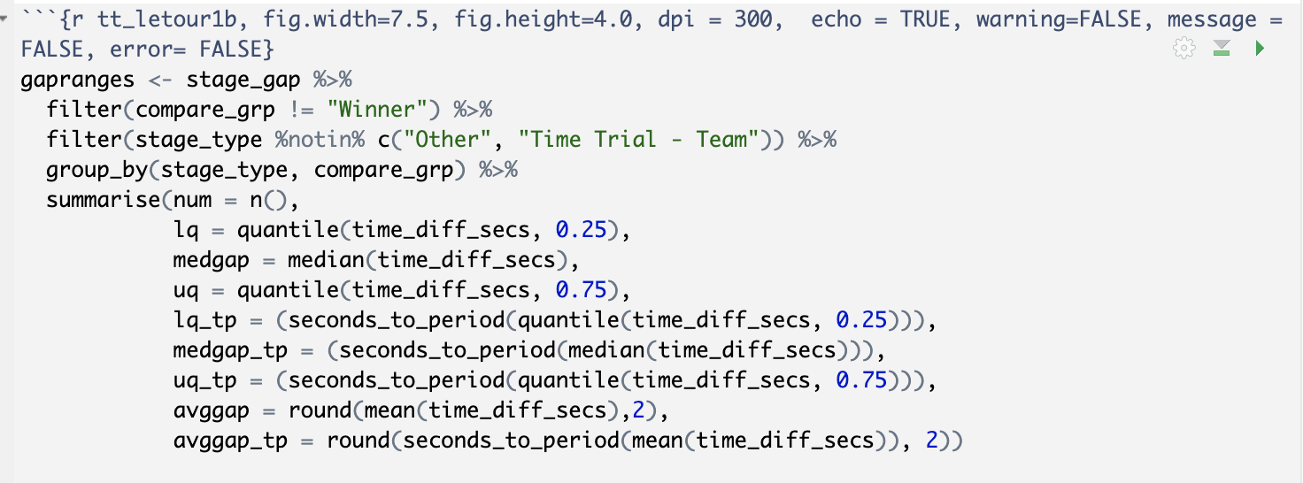 r code chunk in rmarkdown.